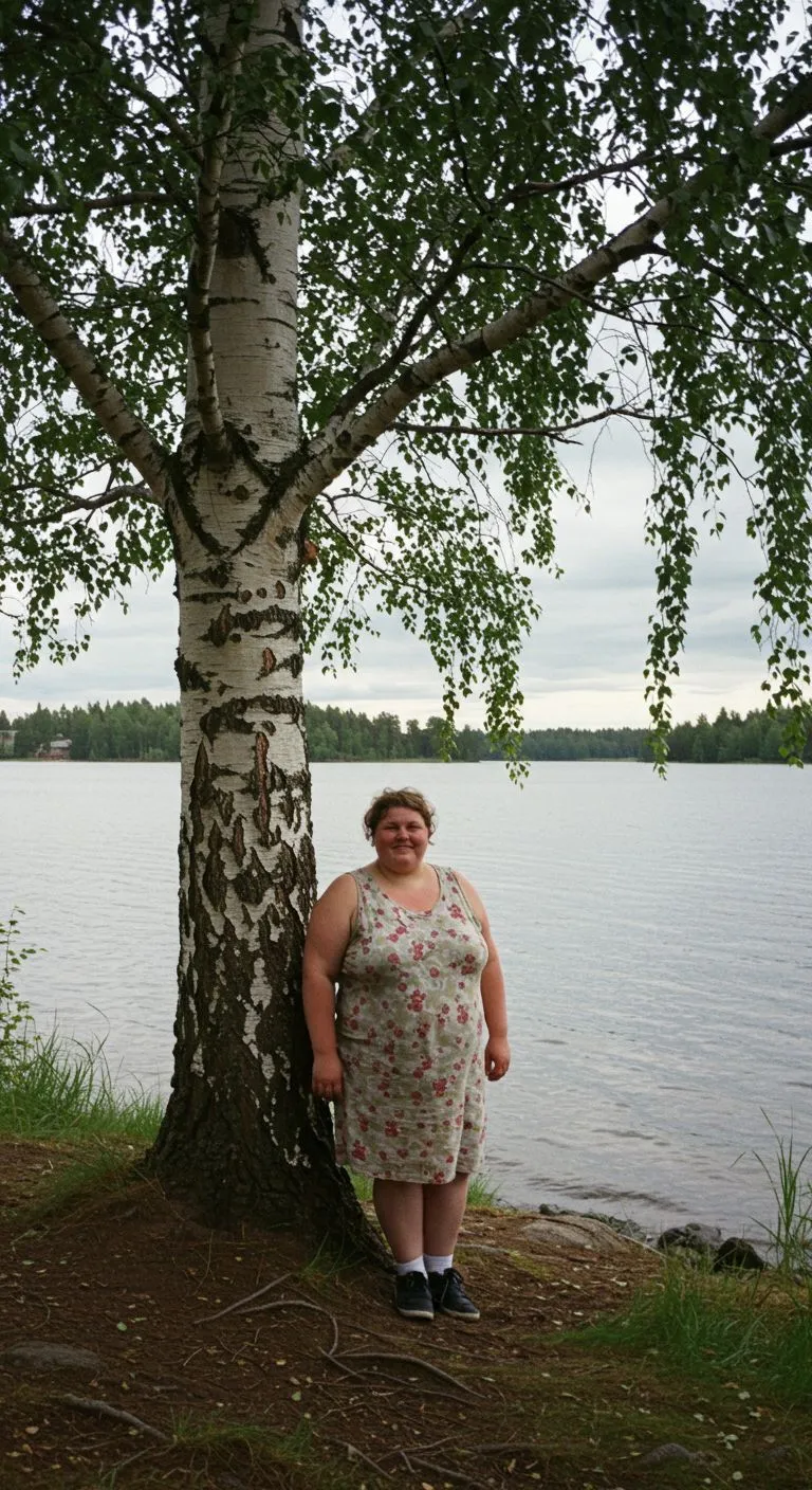 Vanhempi nainen kävelee kadulla, pukeutuneena tummiin vaatteisiin ja kantaen käsilaukkua, taustalla kaupunkimaisema ja polkupyöriä.